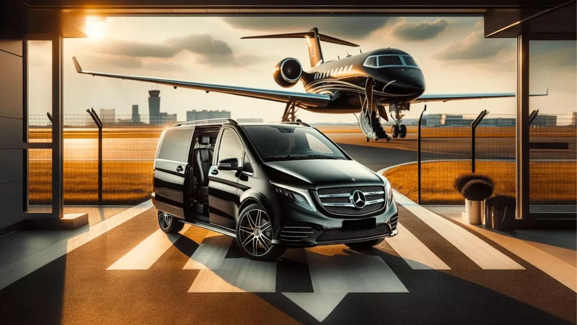 Private chauffeur Mercedes V-Class for transfers to Sierre